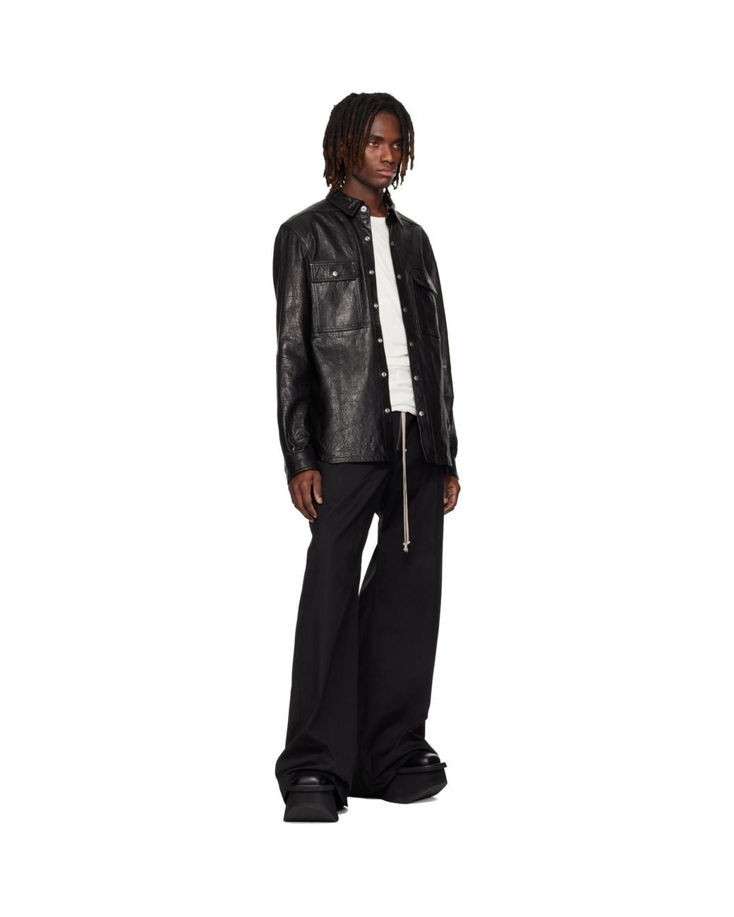 Rick Owens Black Temple Wide Bela Trousers for men
