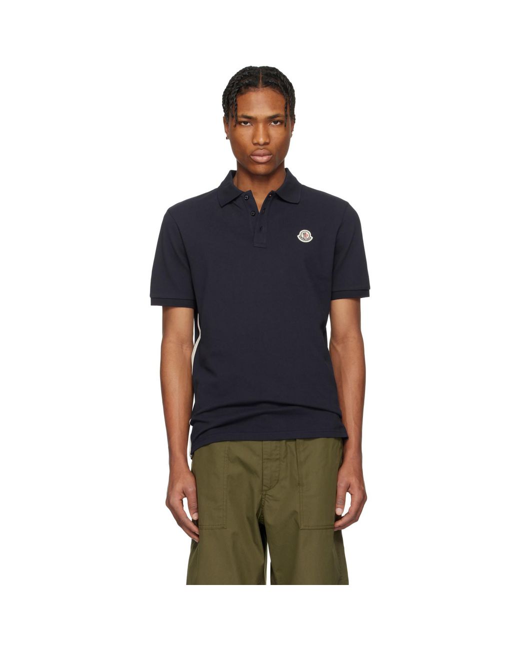 Moncler Blue Archivio Ss Polo for men