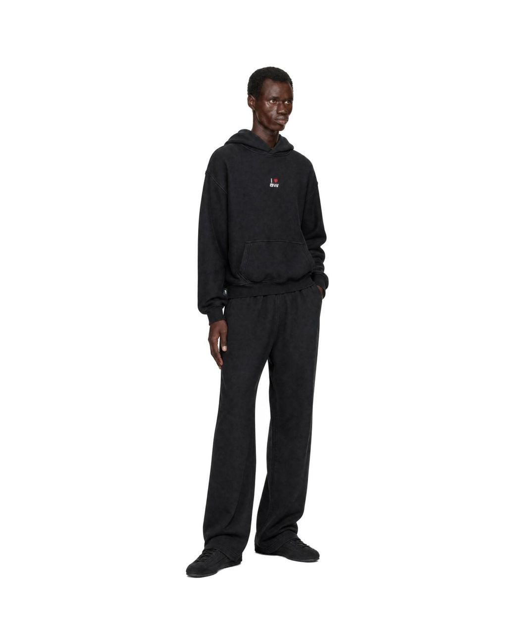 Alexander Wang Black Crystal Hotfix 'I Heart Aw' Hoodie for men
