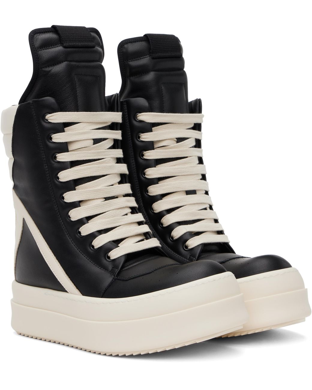 Rick Owens Off- Porterville Mega Geobasket Sneakers in Black for