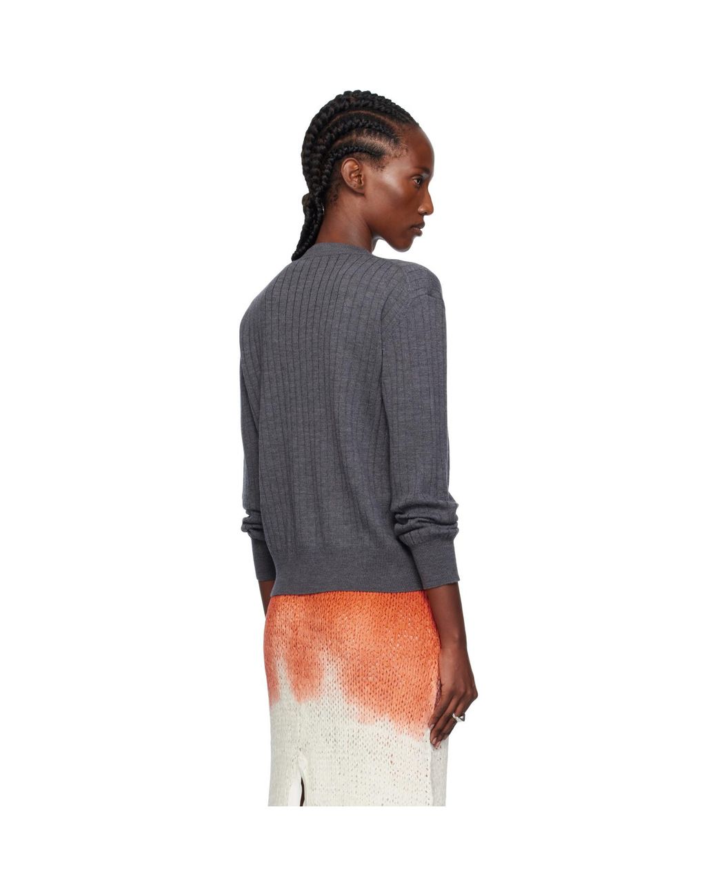 Bottega Veneta Black Wool Rib Cardigan