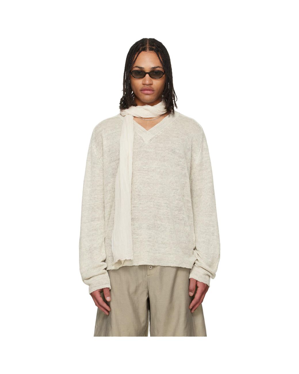 Our Legacy Multicolor Off- Rue V-Neck Sweater for men