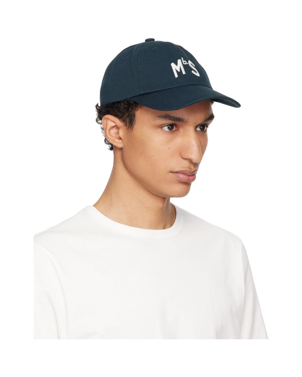 Merz B. Schwanen Blue 'Mbs' Logo Cotton Twill Cap for men