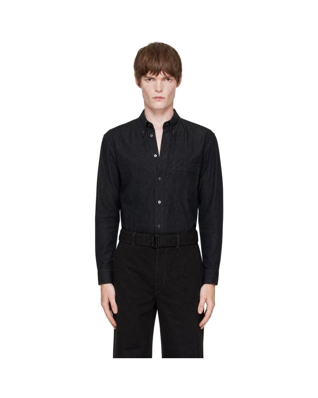 Lemaire Black Button Down Shirt for men