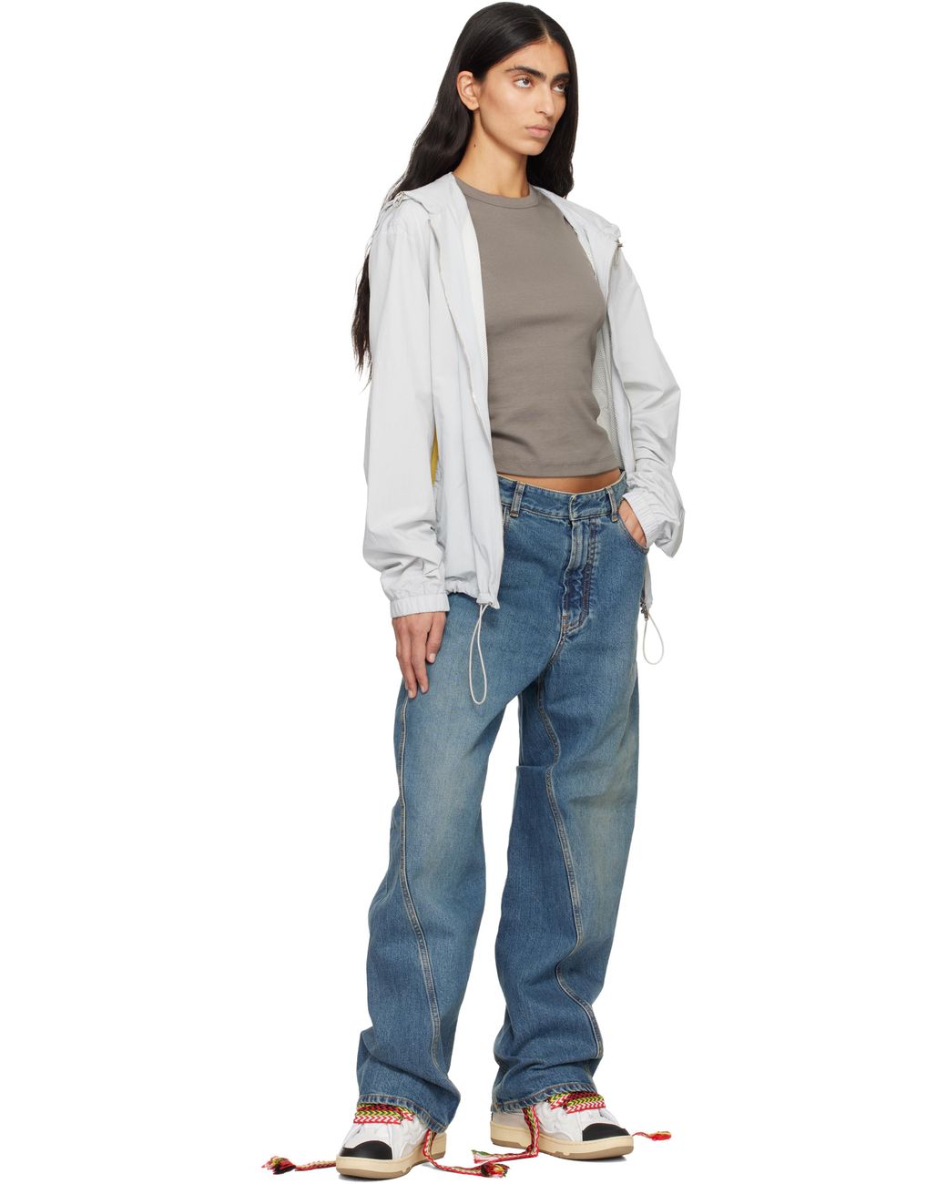 Lanvin Black Off- Leather Curb Sneakers