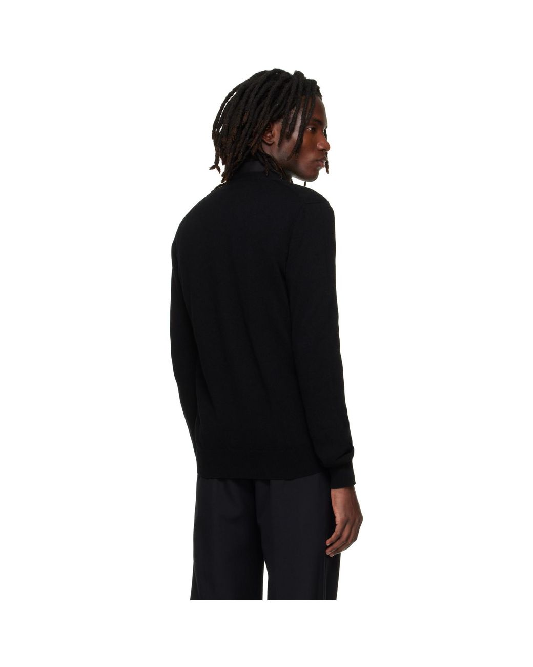 COMME DES GARÇONS PLAY Black Heart Emblem V-Neck Cardigan for men
