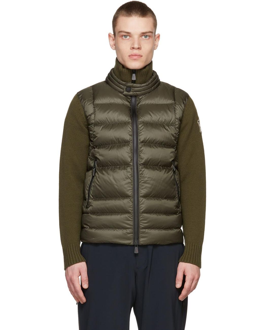 3 MONCLER GRENOBLE Synthetic Green Down Tricot Jacket for Men | Lyst