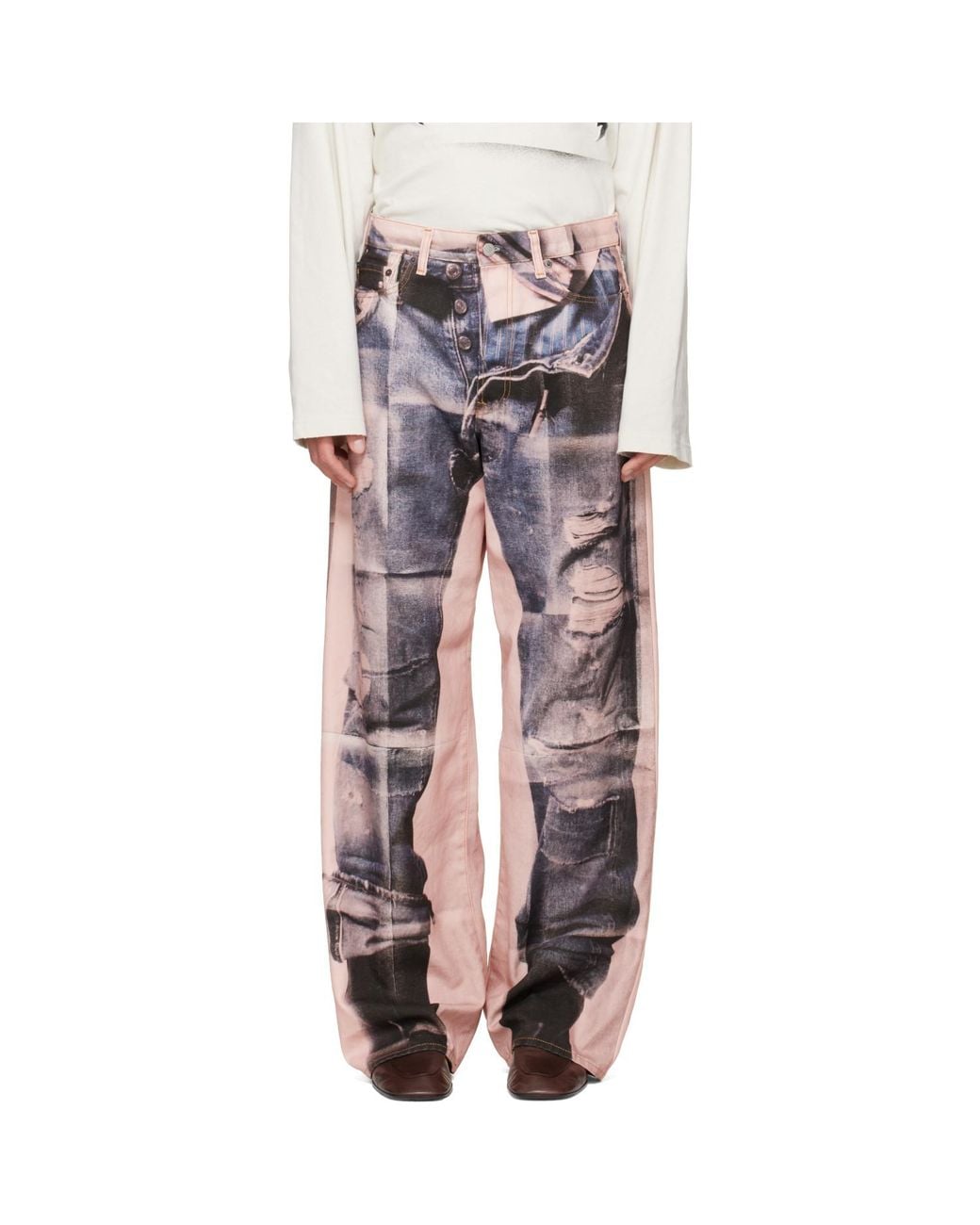Acne Multicolor Trompe-L'Oeil 1981 Jeans for men