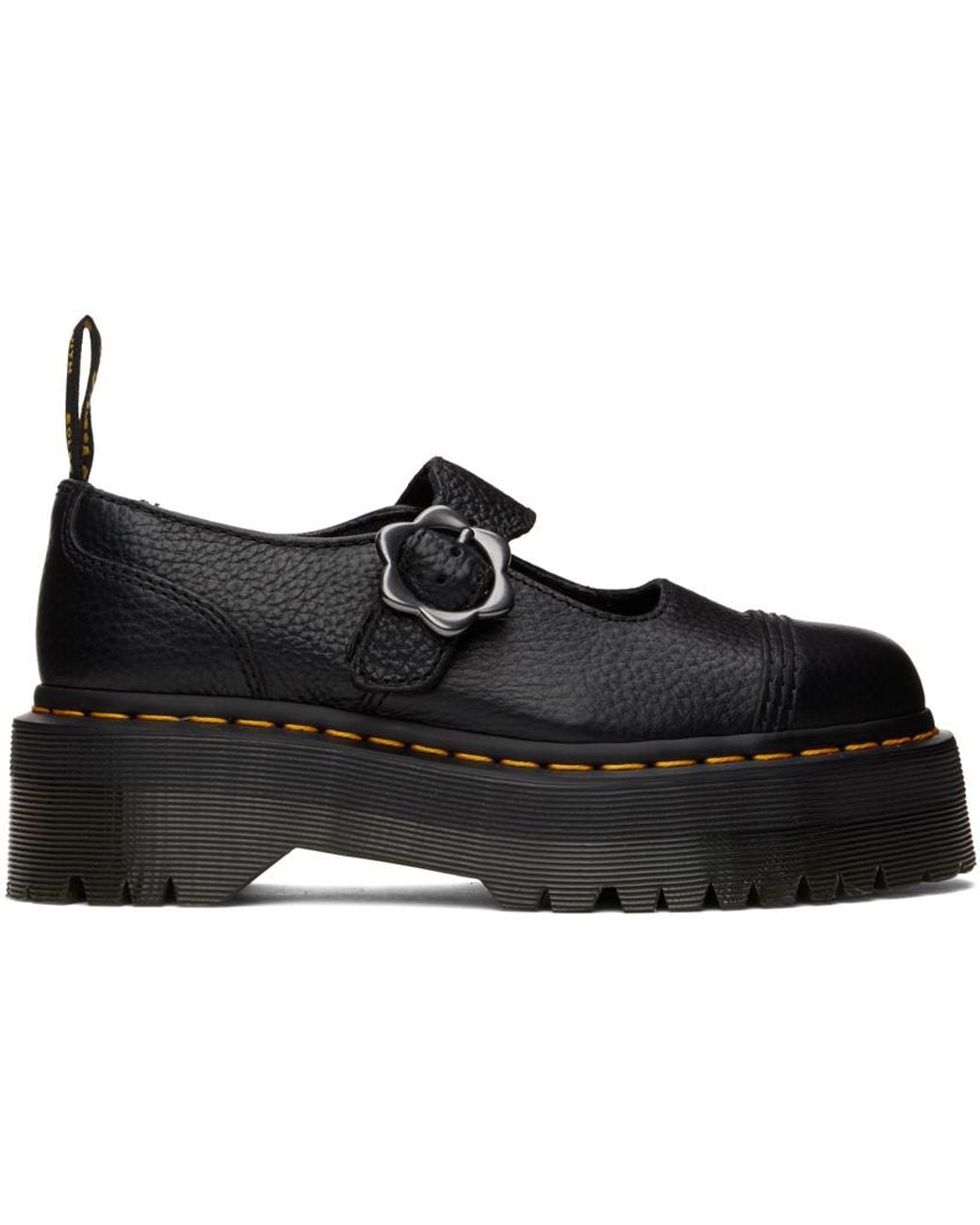 Dr. Martens Black Addina Flower Mary Jane Platform Oxfords | Lyst UK