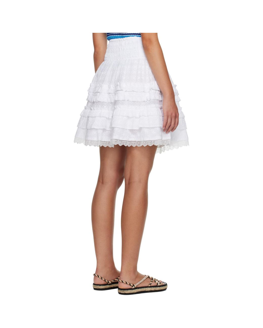 Ganni White Broderie Anglaise Miniskirt