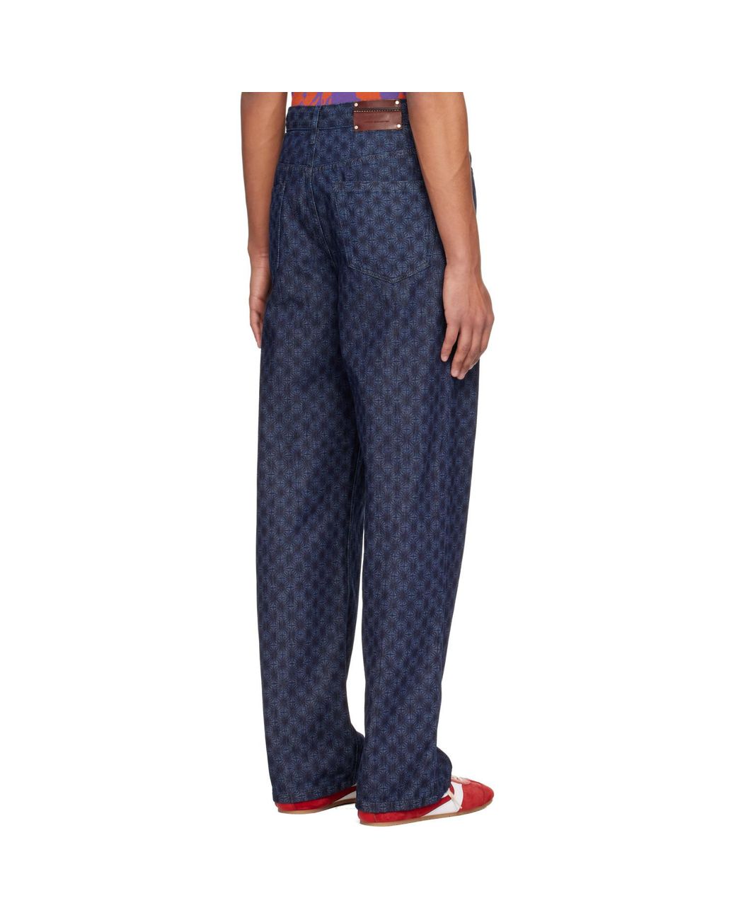 Dries Van Noten Blue Floral Jeans for men