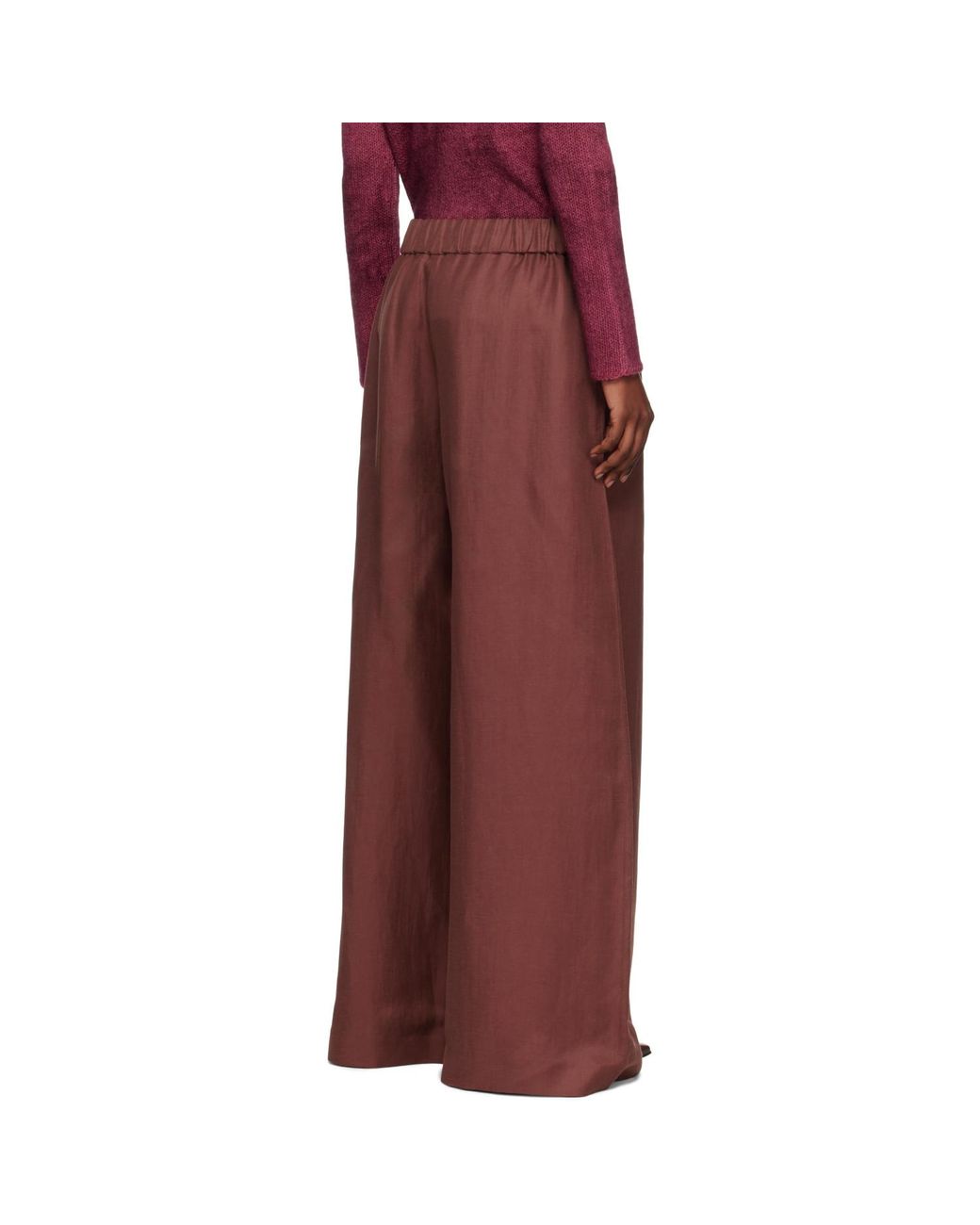 Gabriela Hearst Red Burgundy Gelos Wide-Leg Trousers