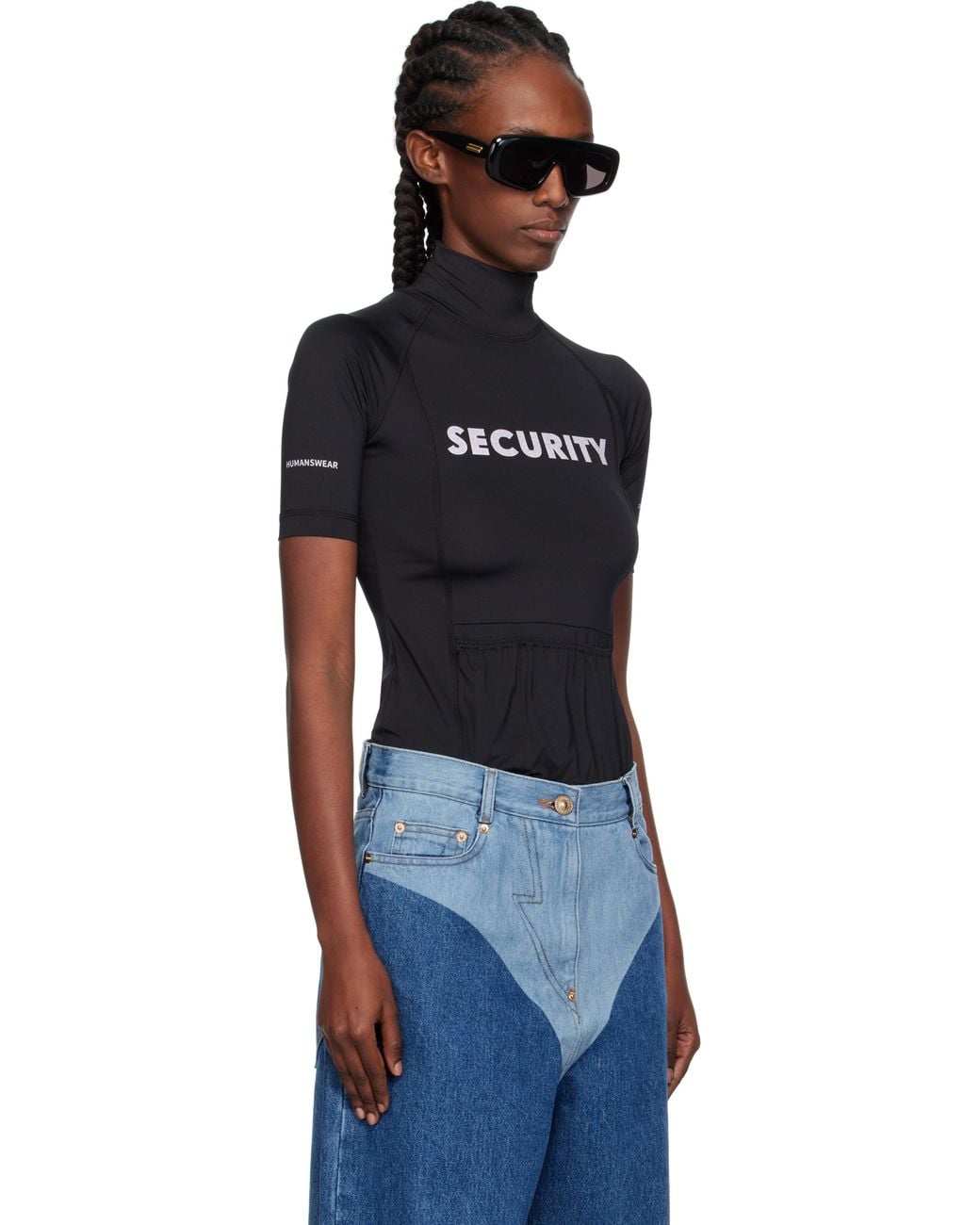 Pushbutton Black 'Security' Pocket Turtleneck