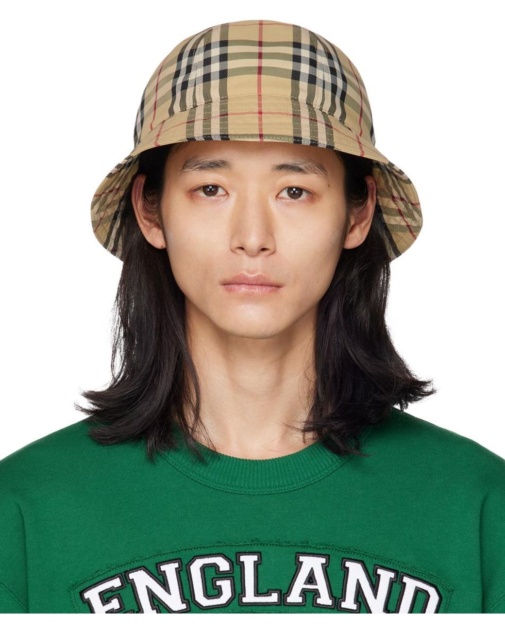 Burberry Check Bucket Hat in Green for Men Lyst Australia
