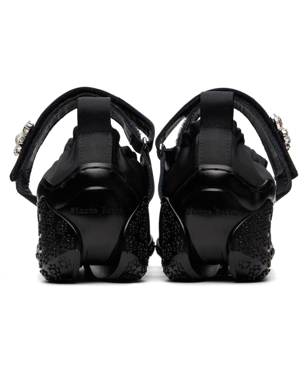 Simone Rocha Black Satin Turbo Ballet Runner Loafers