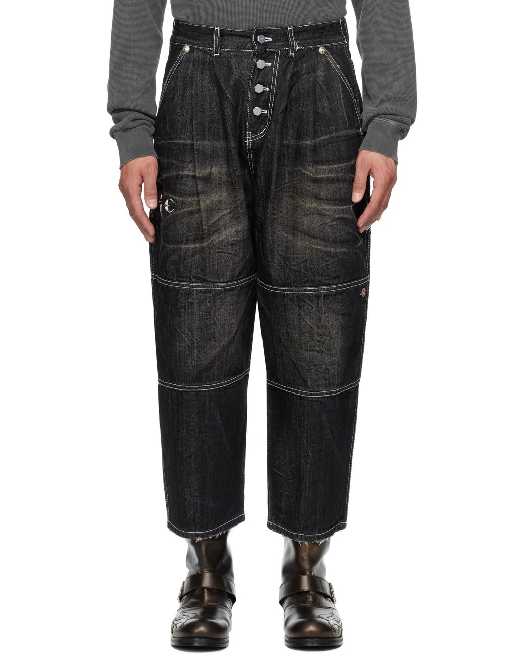 THUG CLUB Dickies Edition Double Knee Jeans in Black for Men | Lyst