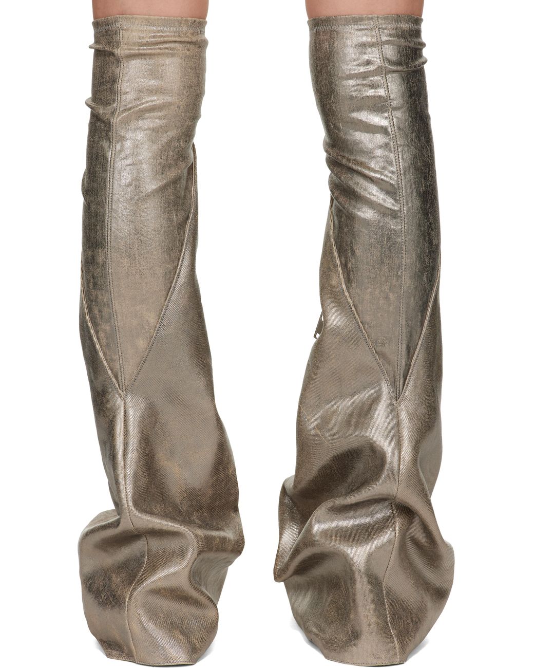 Rick Owens シルバー Concordians Cargo Fetish サイハイブーツ