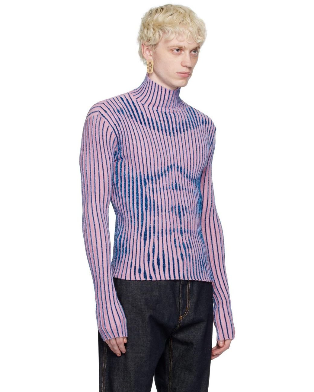 Jean Paul Gaultier Pink Striped Sweater in Purple for Men | Lyst
