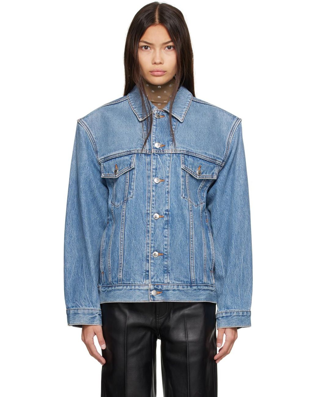 Alexander wang top oversized denim jacket