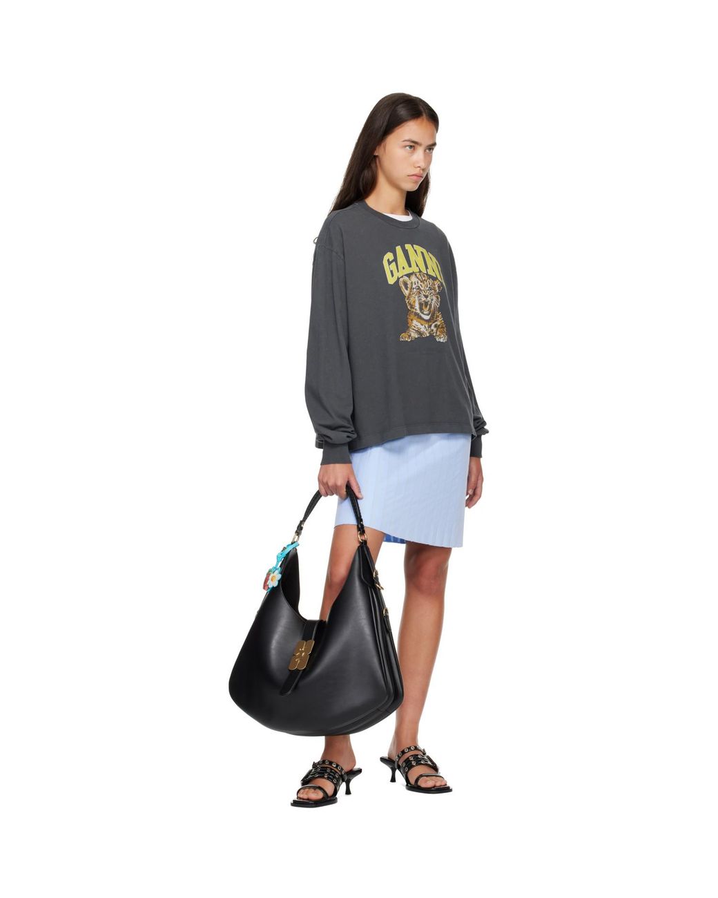 Ganni Blue Tiger Long-Sleeve T-Shirt