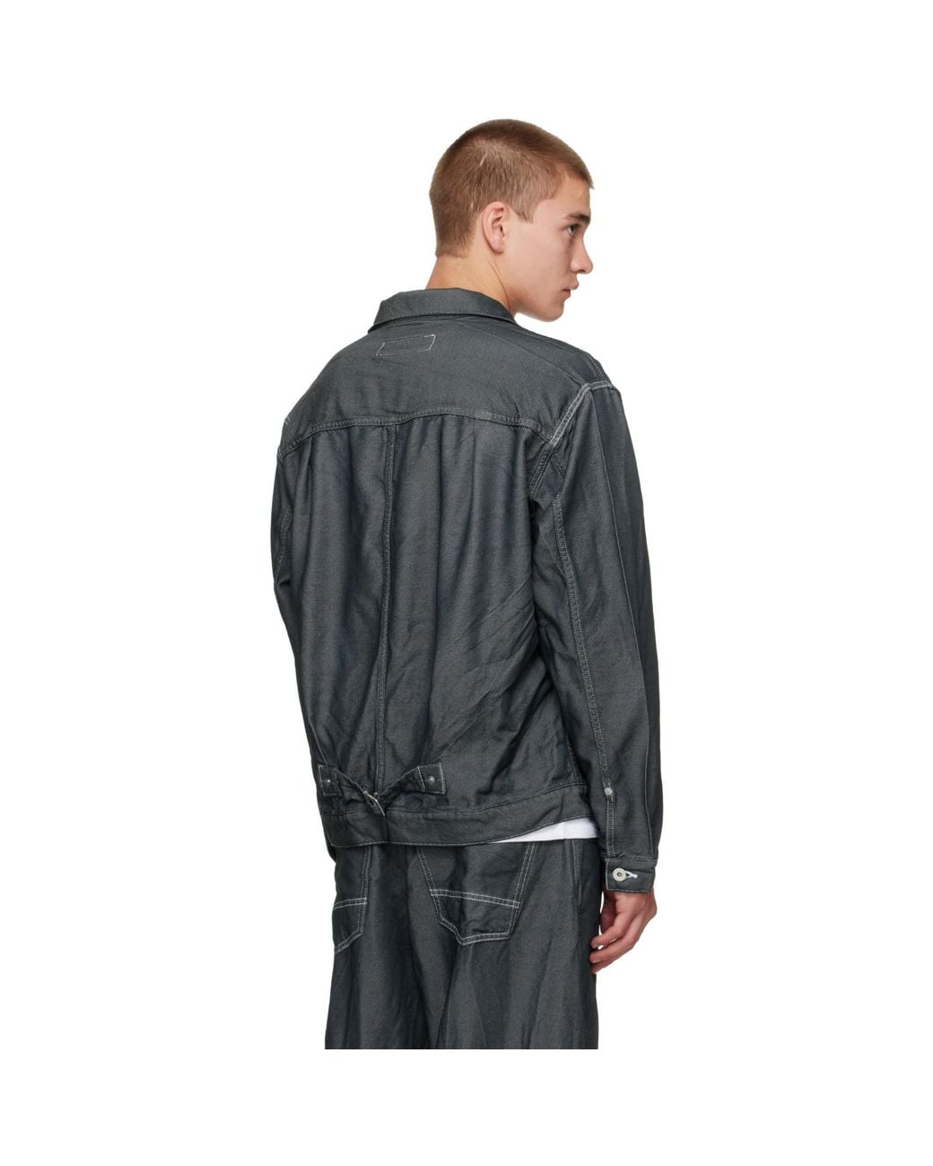 Comme des Garçons Gray Polyester Denim Jacket for men