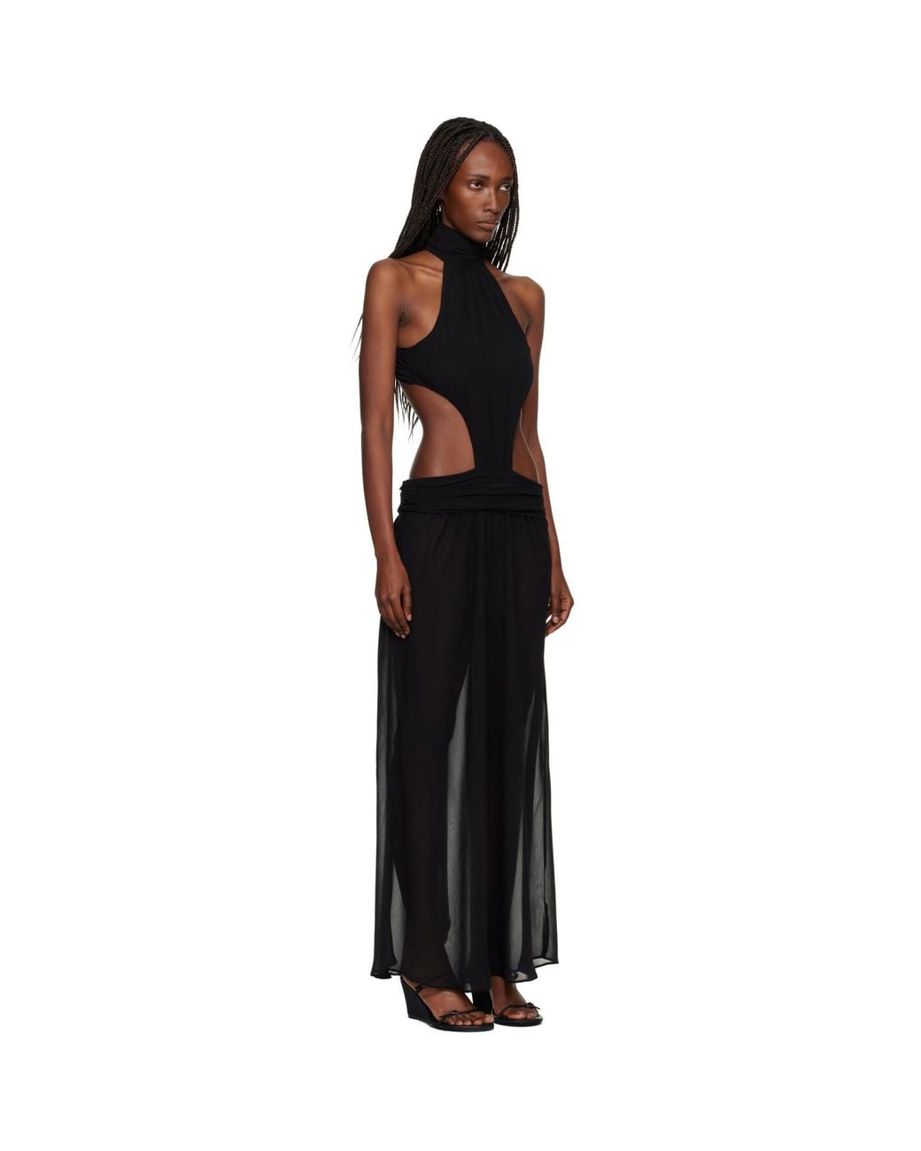 GUIZIO Black Marais Maxi Dress