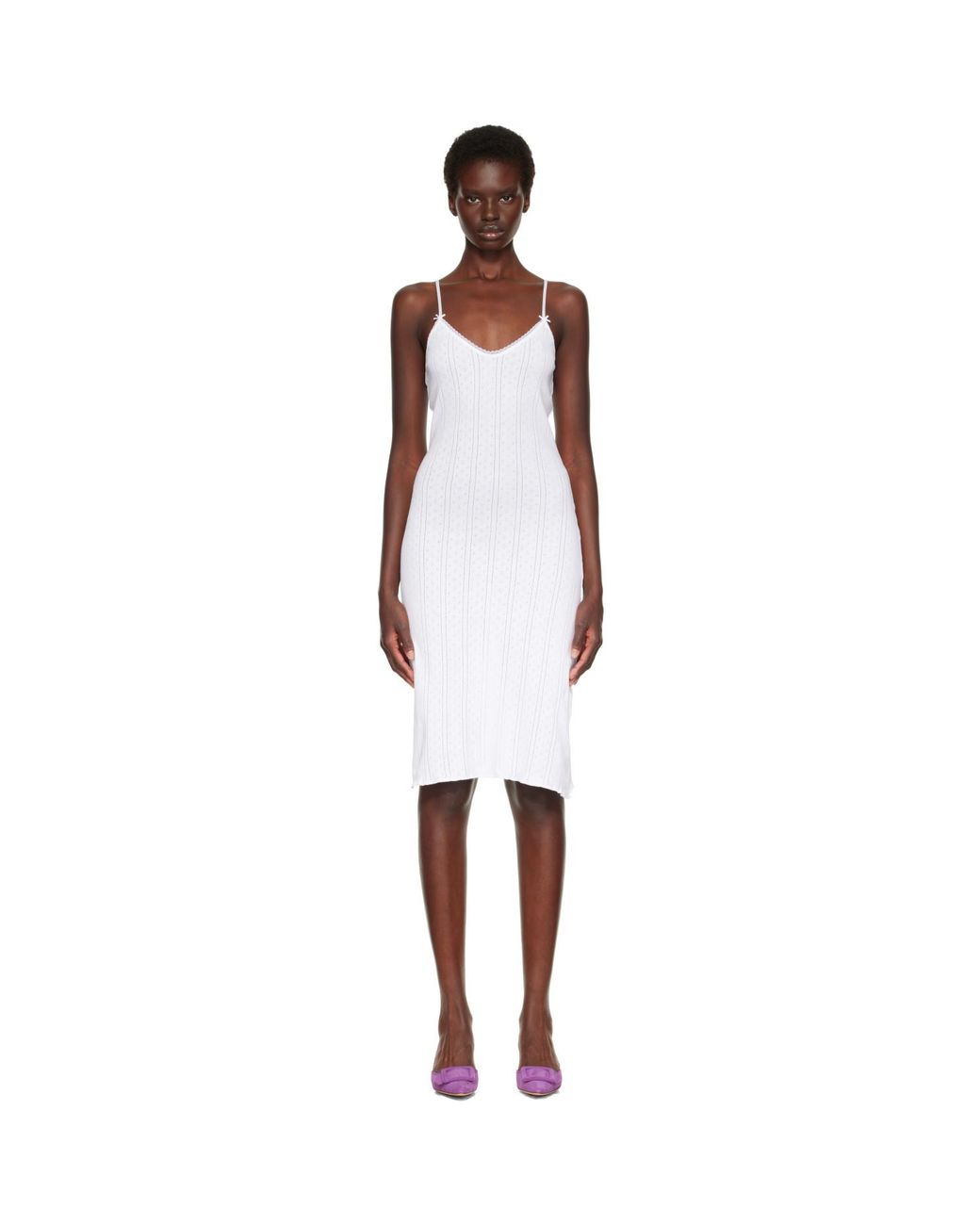 Cou Cou White 'The Midi Slip' Midi Dress