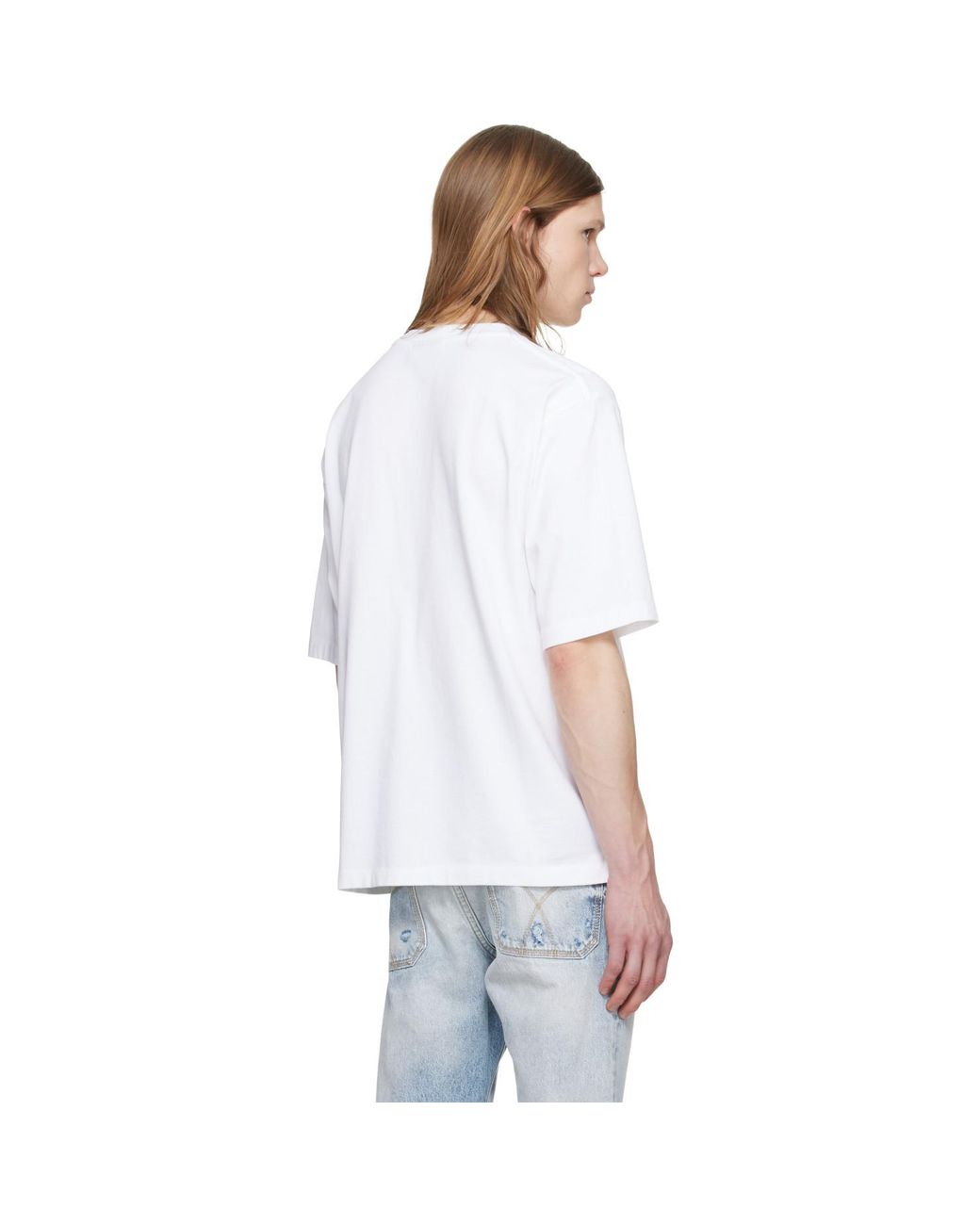 DSquared² White Embroidered Loose Fit T-Shirt for men