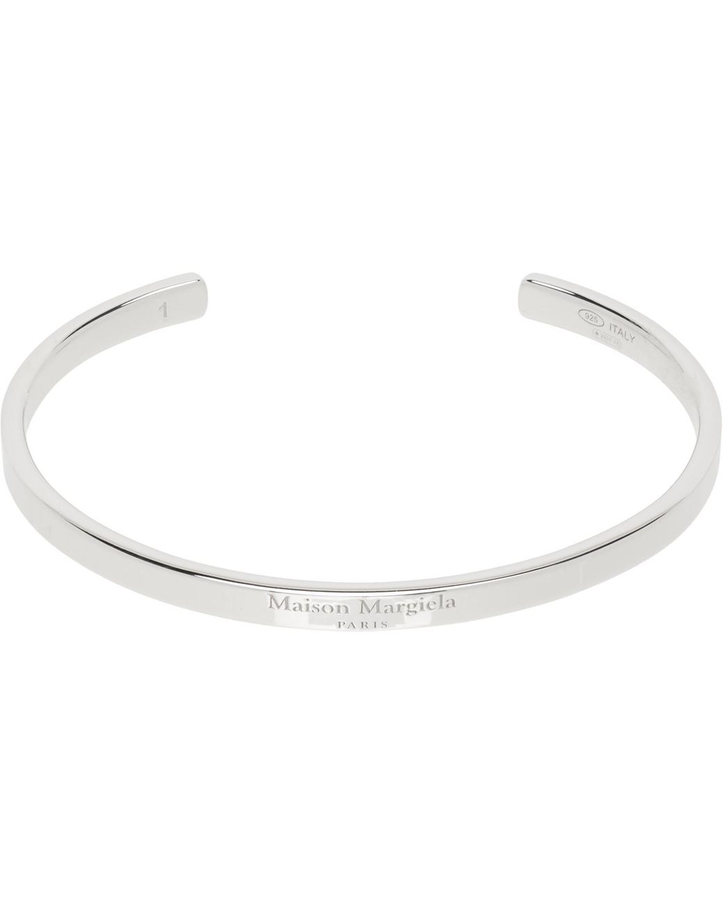 Maison Margiela Metallic Logo Reference Cuff Bracelet for men