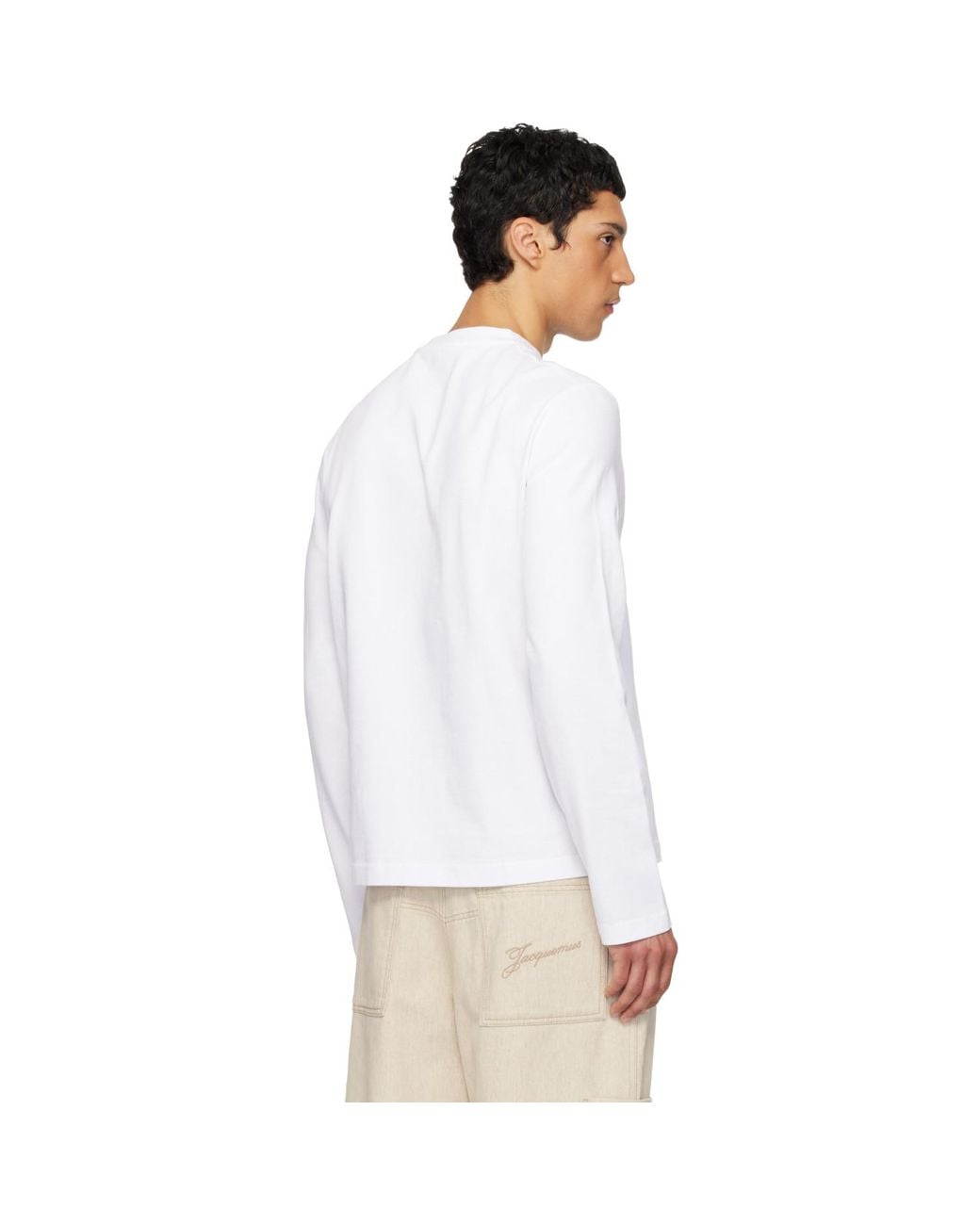 Jacquemus White 'The Gros Grain Long-Sleeve' T-Shirt for men