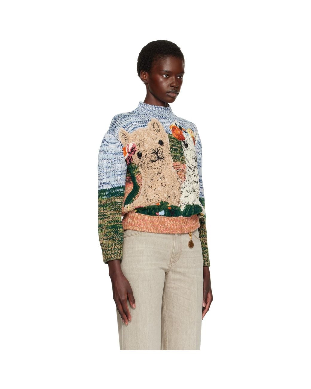 Stella McCartney Multicolor Alpaca Jacquard Knit Sweater