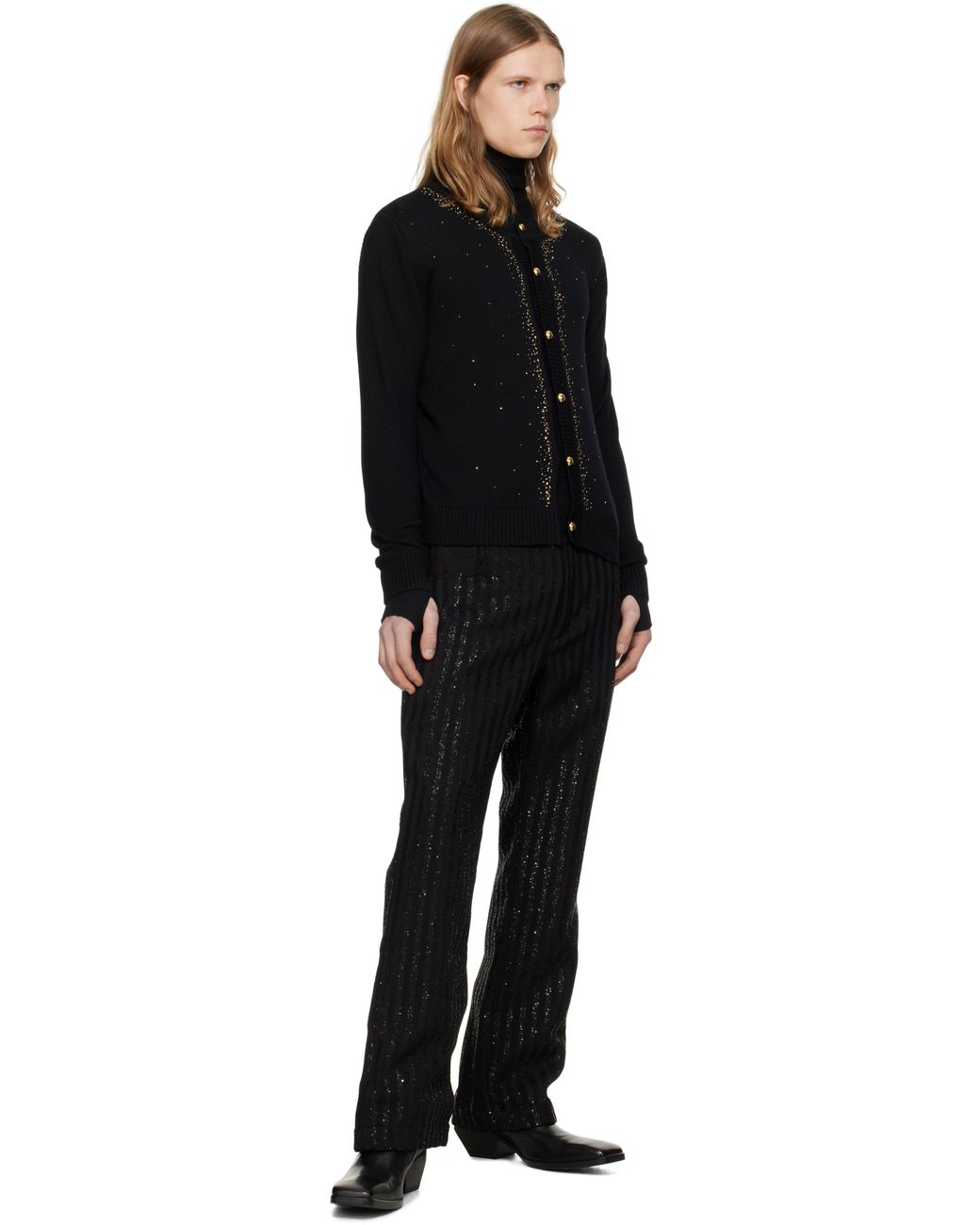 Ernest W. Baker Embellished Cardigan in Black for Men | Lyst UK