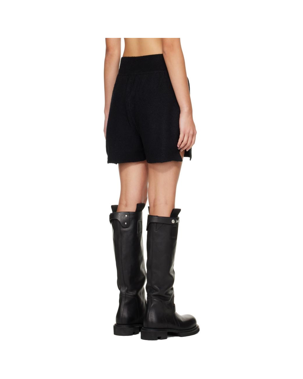 Rick Owens Black Tower Cashmere Shorts