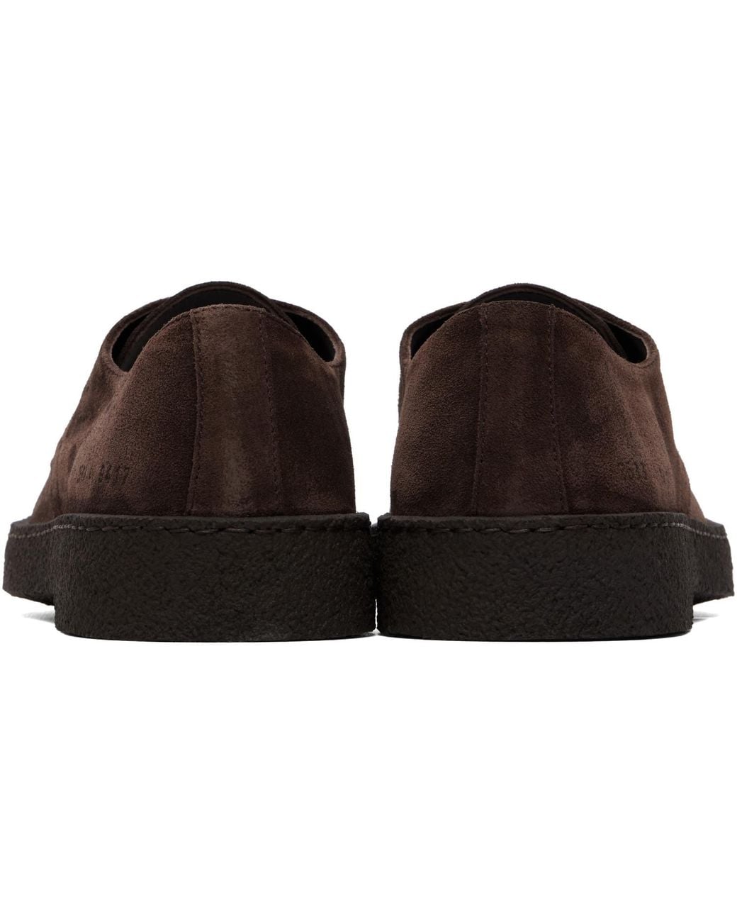 Common Projects Brown Suede Rubber Sole Derbys for men