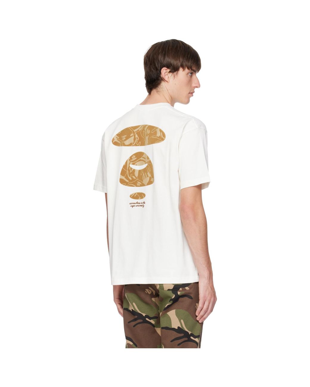 Aape By A Bathing Ape White Embroidered Logo T-Shirt for men