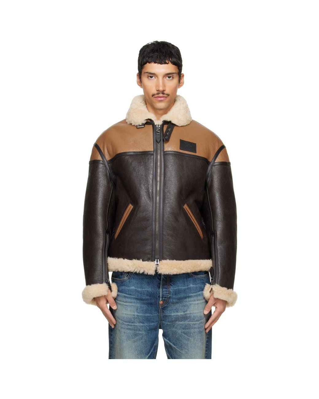 KENZO Black Paris Flying Boke' Shearling Jacket for men