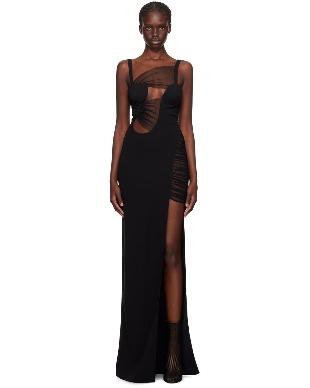 Nensi Dojaka Asymmetrical Maxi Dress in Black | Lyst Canada