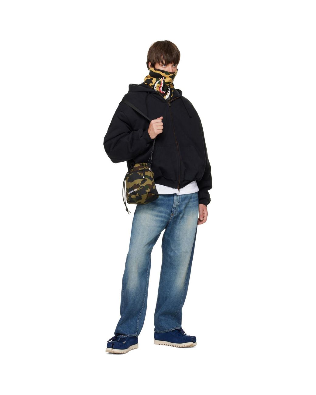 A Bathing Ape Blue Manhunt Tabi Desert Boots for men