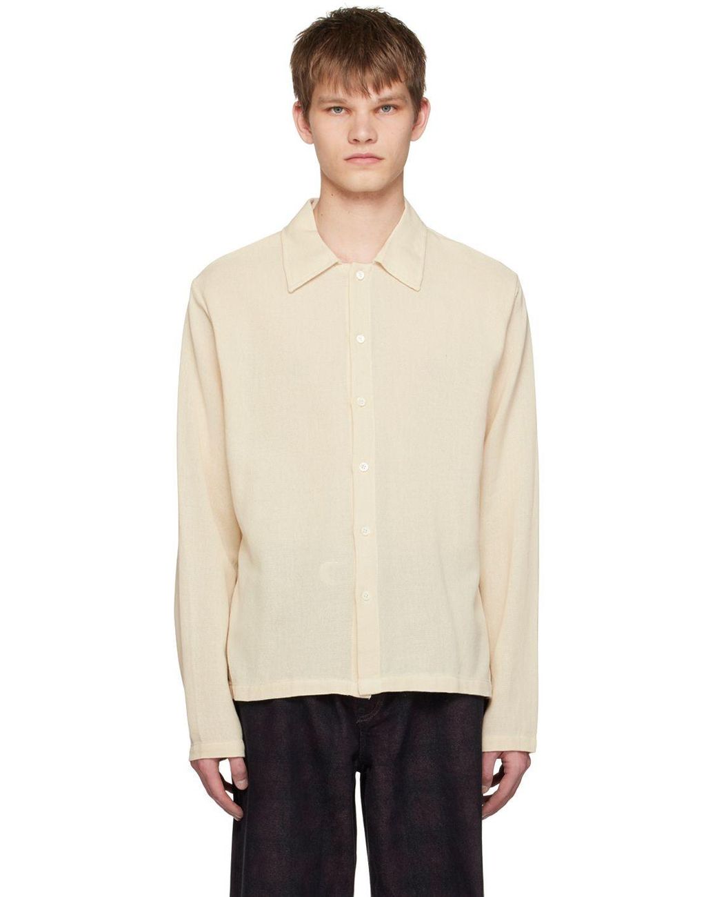 Our Legacy Off-white Isola Shirt in Black for Men | Lyst