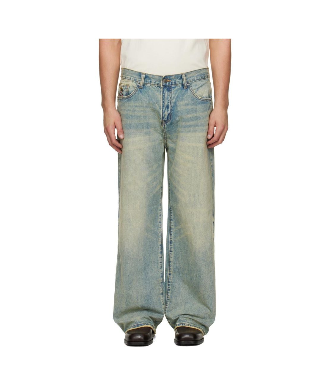 Kidsuper Gray 'Dove' Jeans for men
