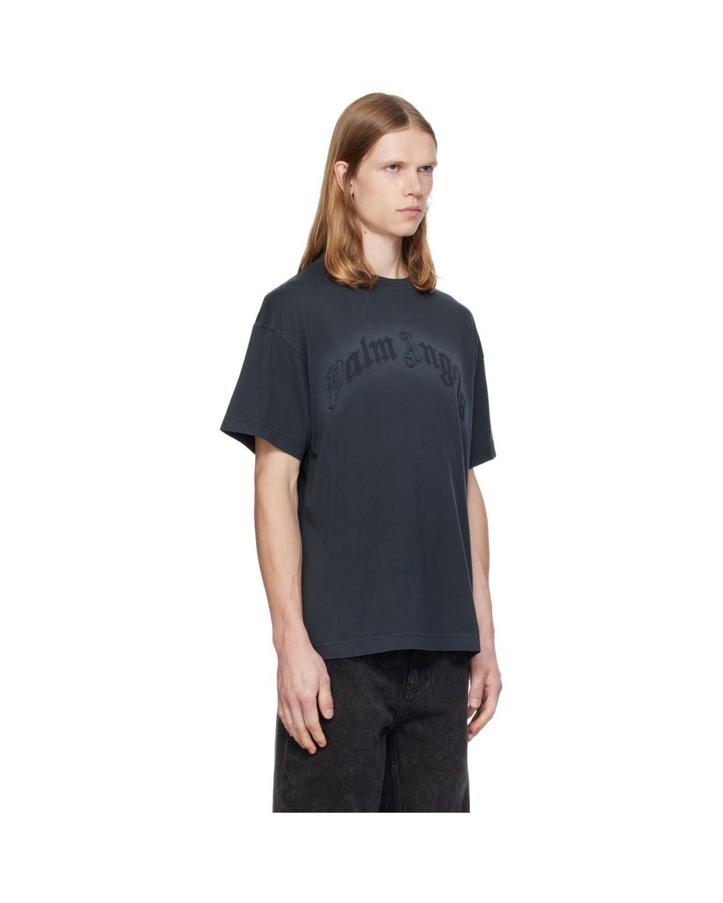 Palm Angels Blue Patch Regular T-Shirt for men