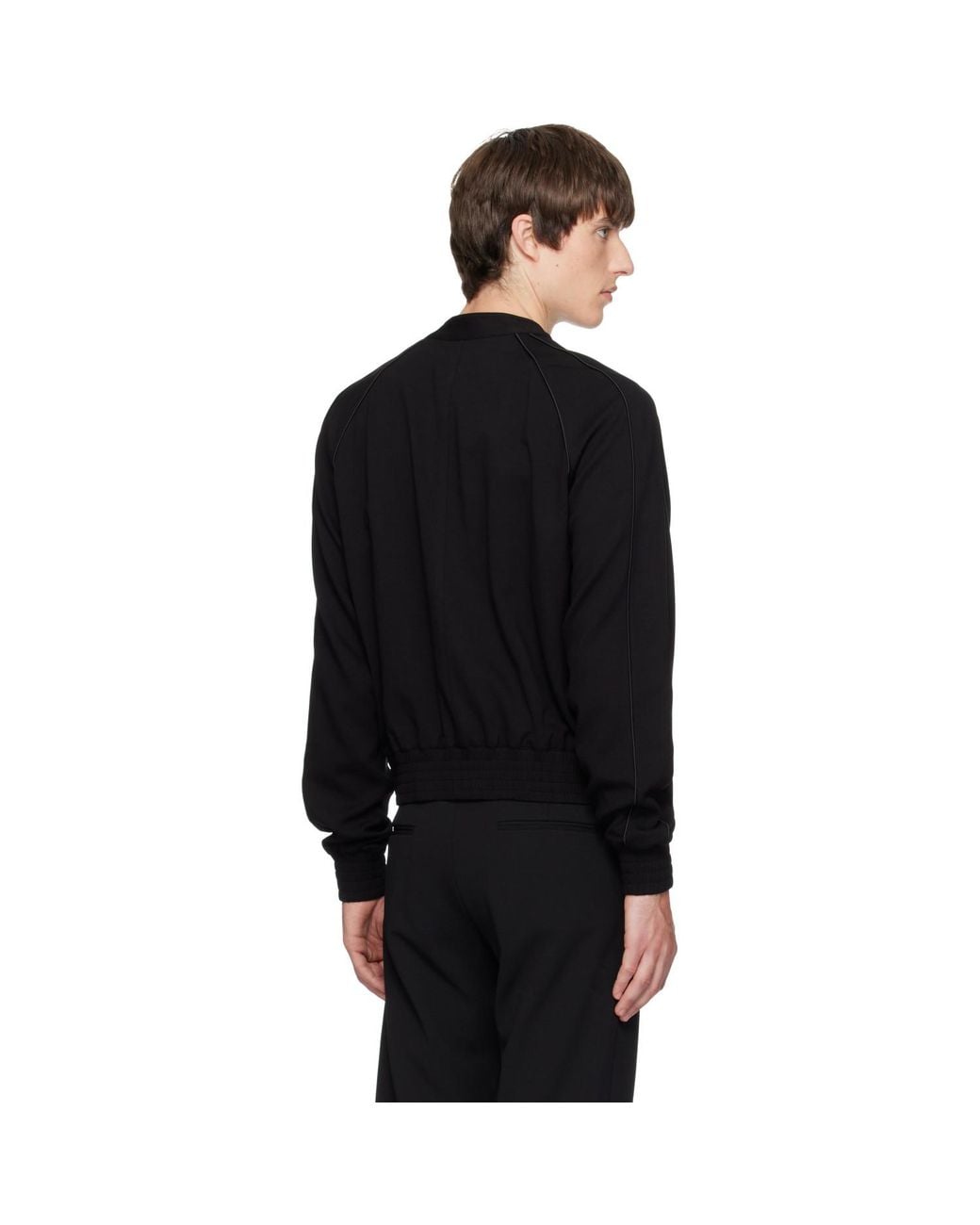 AARON ESH Black Varsity Jacket for men