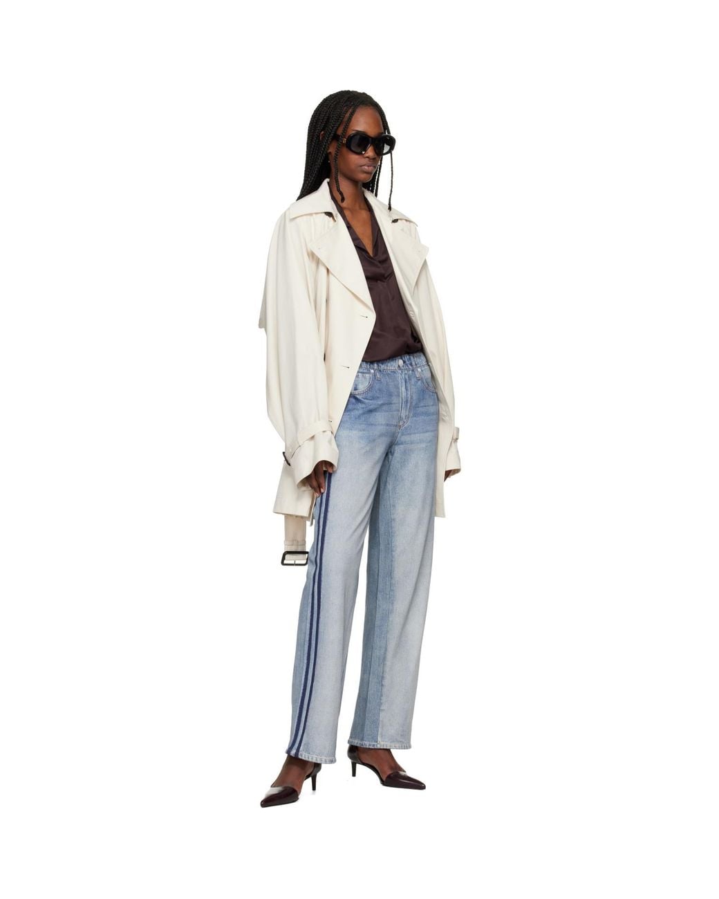 Rag & Bone Blue Miramar Wide-Leg Track Pants