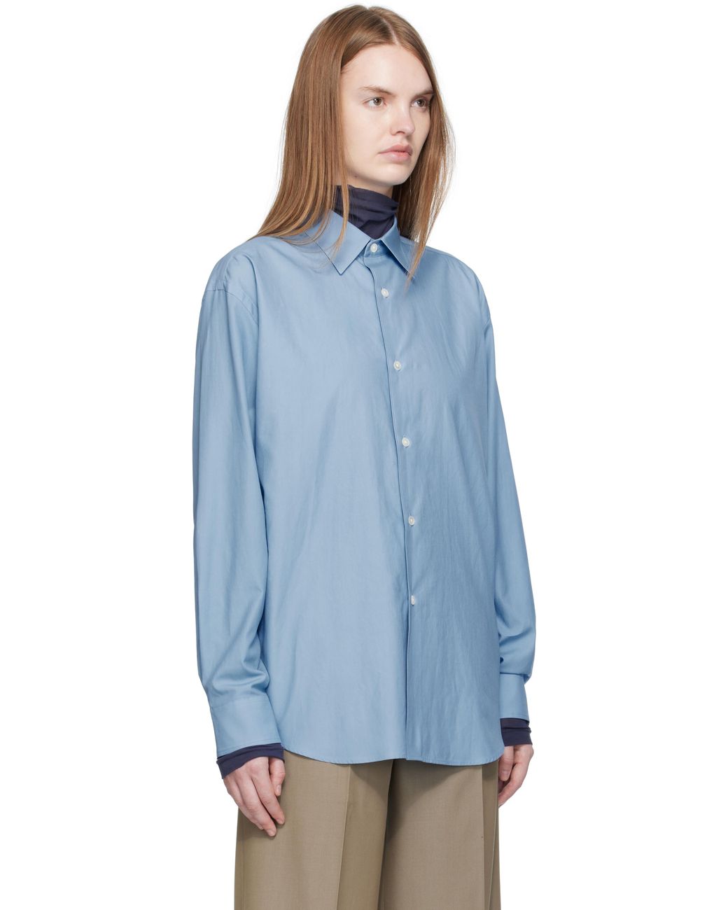 TWILL FINX WASHED AURALEE トップス SHIRTS HAVEN | Olive Shirt Twill Finx Washed AURALEE トップス