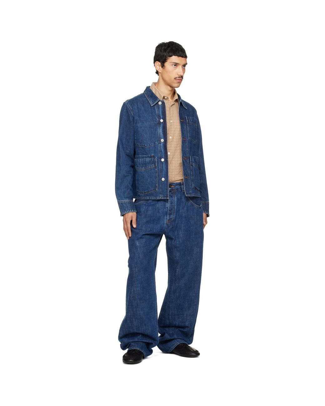 Drake's Blue Work Denim Jacket for men
