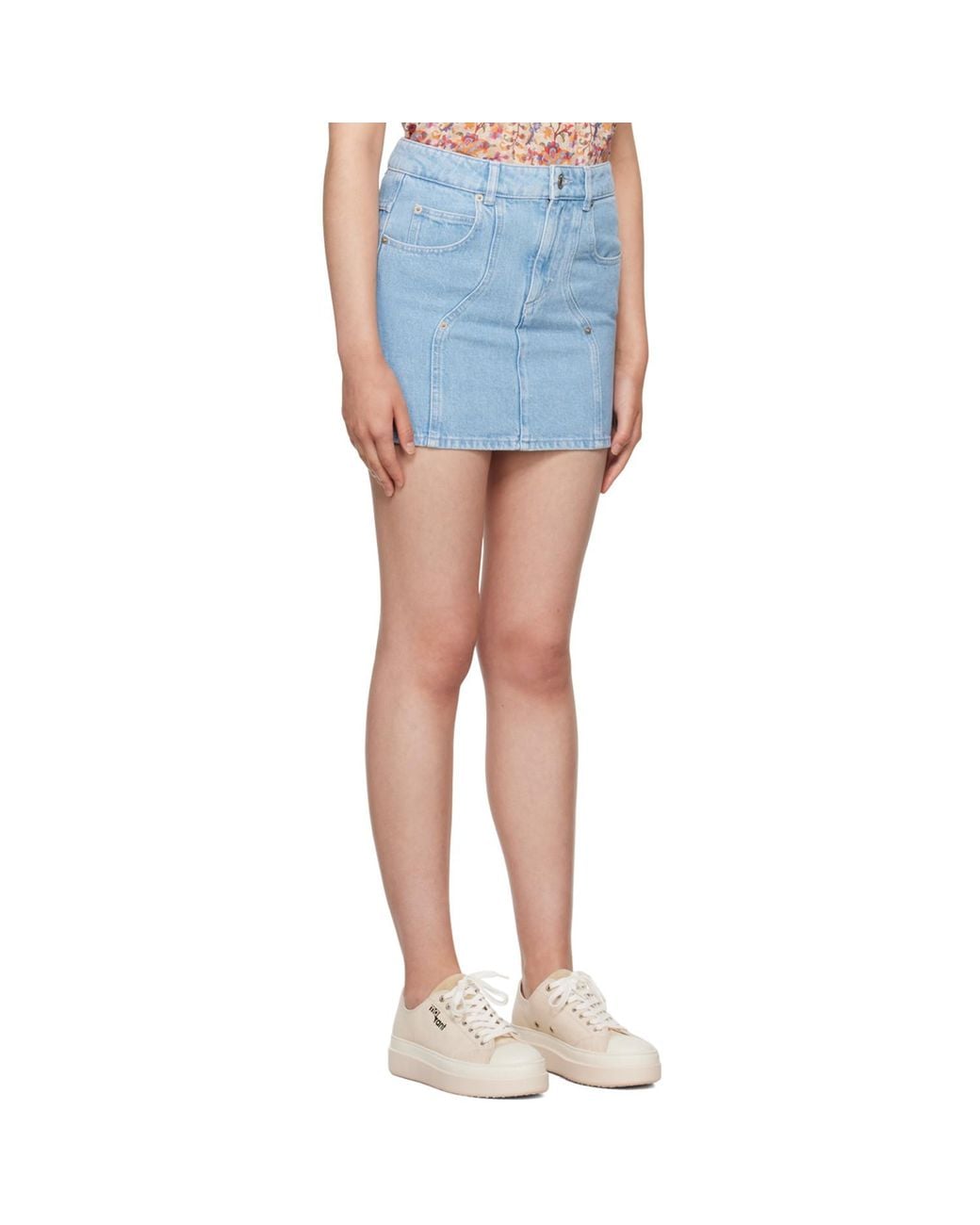 Isabel Marant Blue Mid-Rise Denim Miniskirt