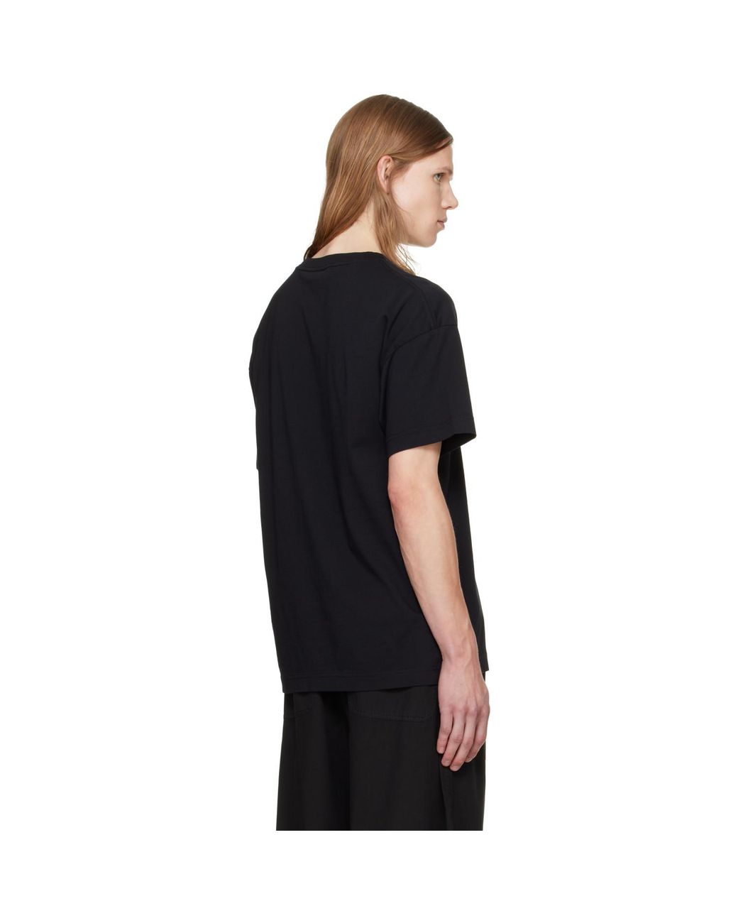 Palm Angels Black Stamp Logo Regular T-Shirt for men