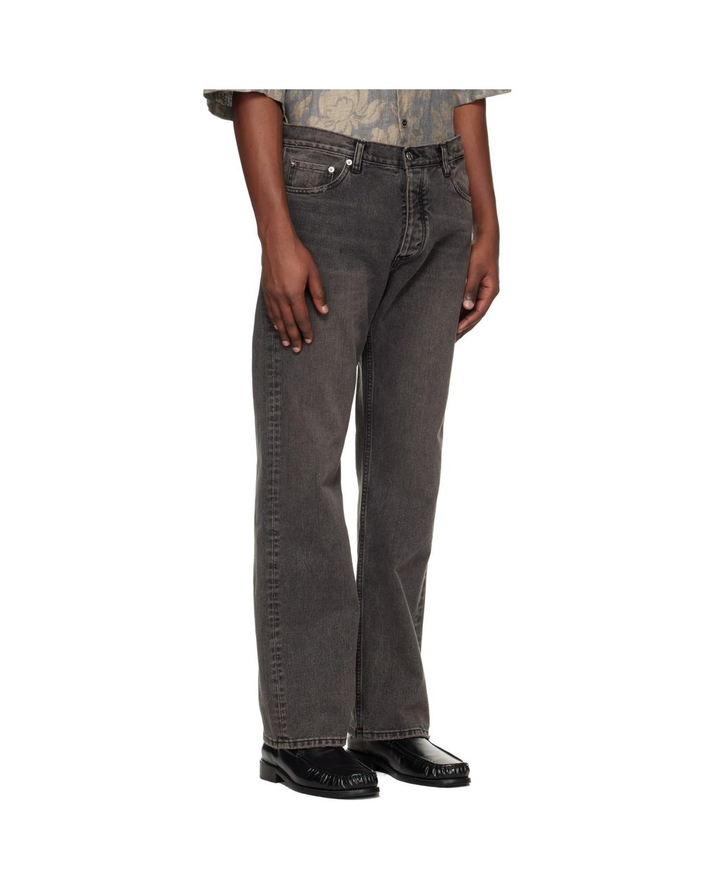 Hope Black Relaxed Bootcut Jeans for men