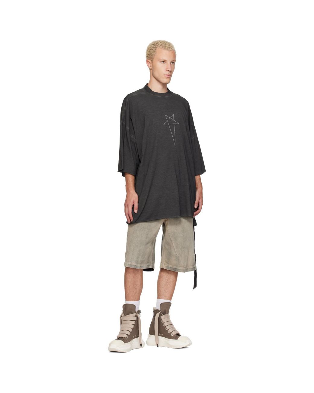 Rick Owens Natural Tower Denim Work Shorts for men