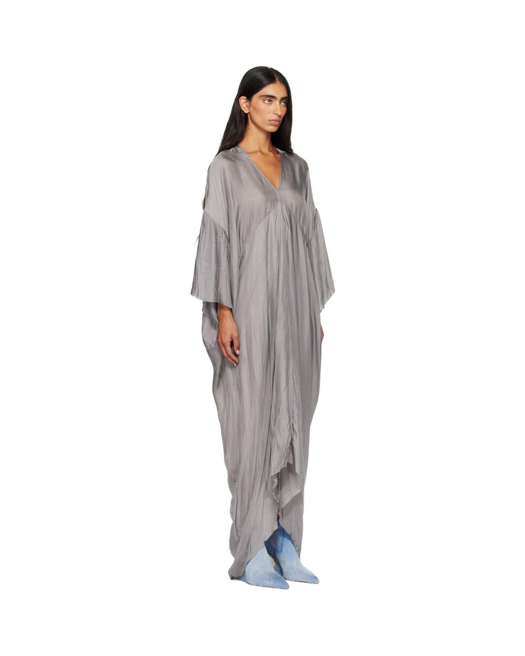 Rick Owens Gray Tower Tommykite Maxi Dress